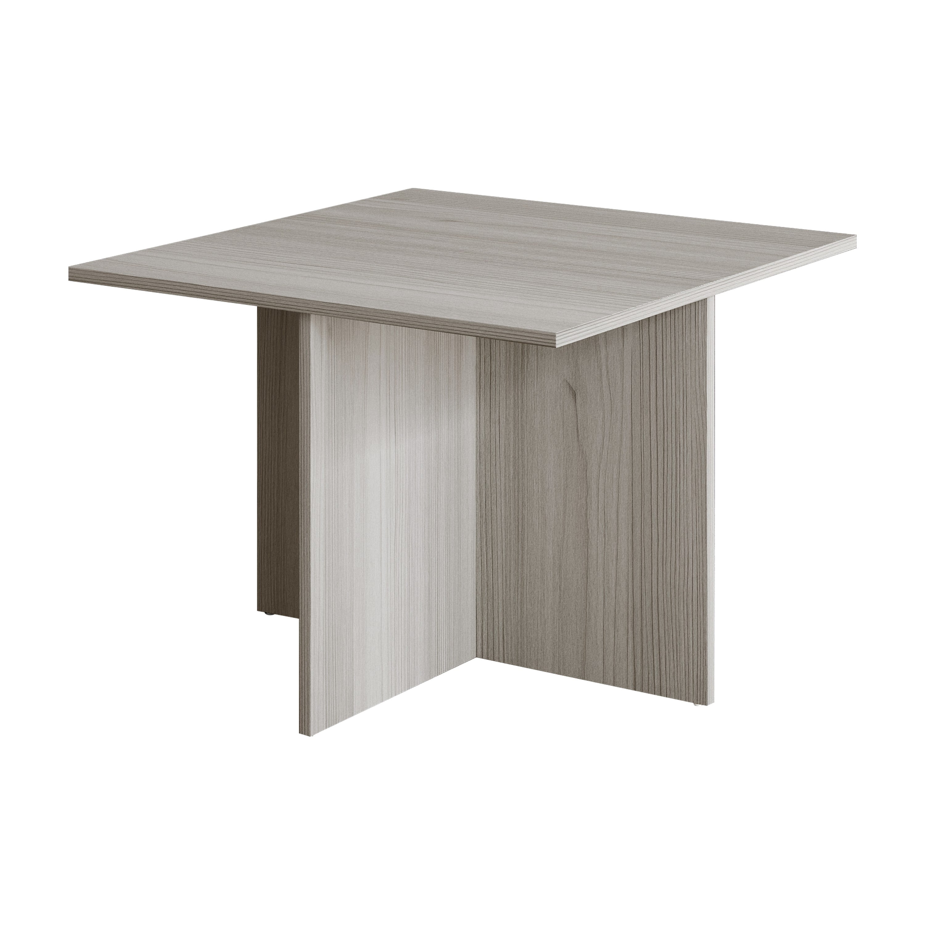 Home Design Joliet 3-Piece Coffee Set with Rectangular Tables, Natural Wood Finish and Modern Open Shelf, Light Gray