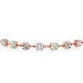thumbnail image 2 of Gem Stone King 2.51 Ct and E-F Lab Grown Diamond White Simulated Opal 18K Rose Gold Plated Silver Tennis Bracelet for Women (Fully Adjustable up to 9 inch), 2 of 3