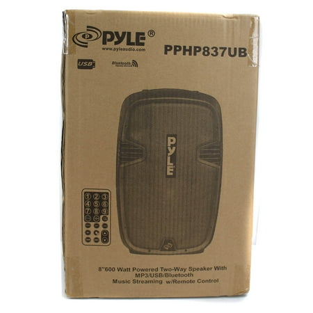 NEW PylePro PPHP837UB 600 Watt 8 Inch Bluetooth Powered Pro DJ PA Audio Speaker