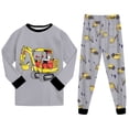 thumbnail image 5 of CAICJ98 Boys Pajamas Cotton Pjs Set Toddler Kids Excavator 2 Piece Long Sleeve Sleepwear,Size 7-8 Years, 5 of 9