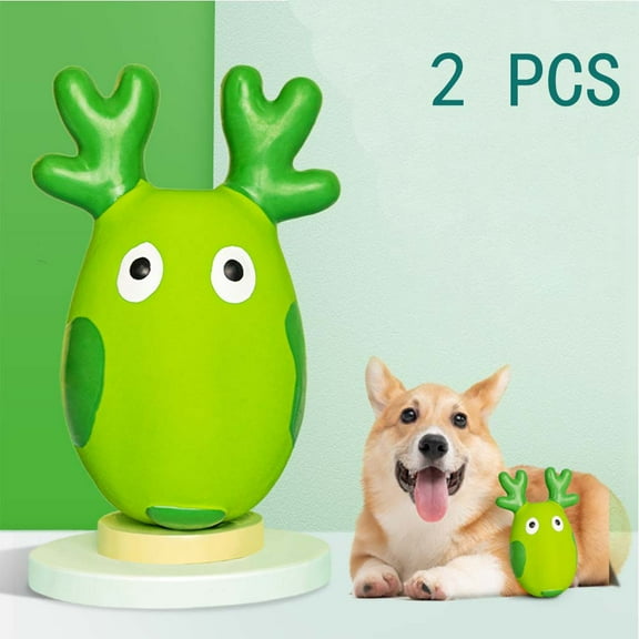 Cheers.US 2 PCS Dog Chew Toy Bite Resistant Cleaning Teeth Soft Latex Deer Shape,Squeaky Molar Toy Pet Supplies,Deer Shape, Bite Resistant, Cleaning Teeth for Dog
