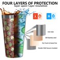 thumbnail image 3 of 16oz Tumblers Red Christmas Ornament Pattern Stainless Steel Vacuum Insulated Double Wall Travel Tumbler Cups Mug with Lid and Straw,Cleaning Brush for Coffee,Tea, 3 of 4