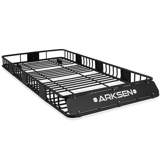 arksen 84 x 39 x 6 universal roof rack cargo extension car top luggage holder carrier basket suv camping black