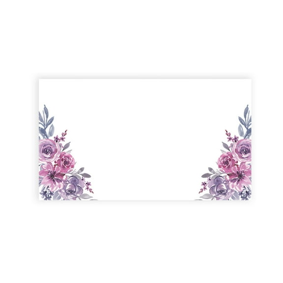 Koyal Wholesale Lavender Watercolor Florals Place Cards for Wedding Party Tables, Seating Name Place Cards, 60 Pack
