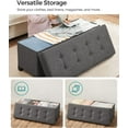 thumbnail image 3 of SONGMICS 43.3" Storage Ottoman Bench Ottoman with Storage CoEnd of Bed Storage Holds Up to 660 lb for Living Room Dark Gray, 3 of 8