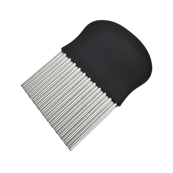 HLONK Crinkle Cutter French Fry Potato Slicer Cutter Stainless Steel Waffle Fry Cutter Wavy Chopper for Veggies Fruit Vegetable Potato Carrots Butter Wavy Crinkle Chopper Cutter
