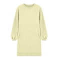 thumbnail image 4 of Women's Longline Sweatshirt, Oversized Solid Color Pullover with Pocket, Casual Round Neck Long Sleeve Top, Loose Fit Lounge Wear, Daily Wear Shirt Beige L, 4 of 4