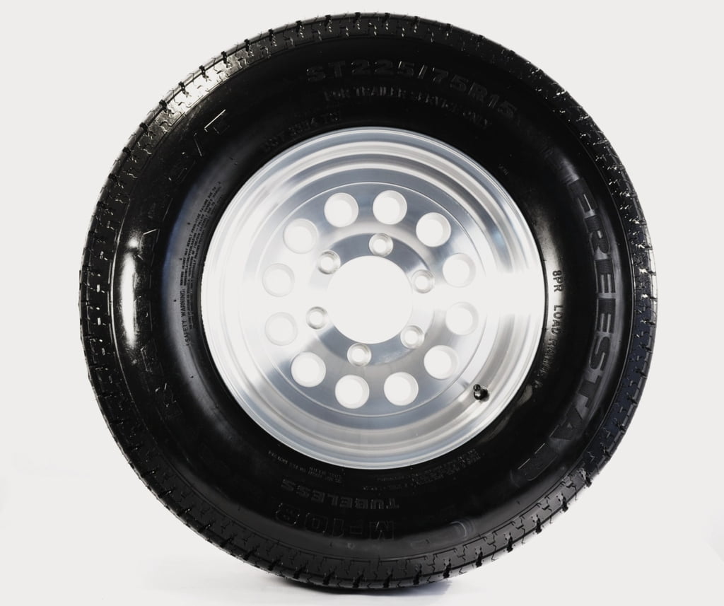 2-Pack Trailer Tire and Rim ST225//75R15 LRD 15X6 6-5.5 Black Modular Wheel