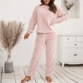 thumbnail image 3 of Womne Pajama Set 2 Pcs/set Pajama Set Autumn Winter Casual Outfit Top Pants Set Home Clothes, 3 of 8