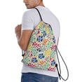 thumbnail image 3 of Kdxio Cartoon Flowers Print Drawstring Backpack Bag,Waterproof Draw String Back Sack, Gym Drawstring Bags Swim Bag For Unisex, 3 of 9