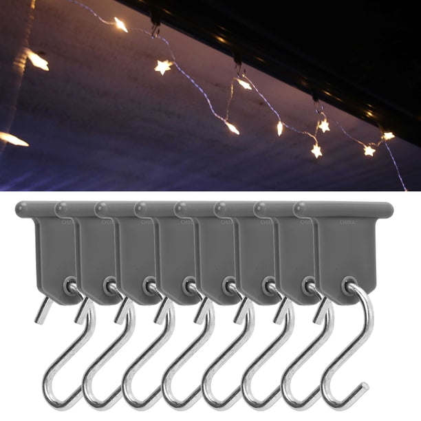 Gancho Para Toldo RV, Eficiente Soporte De Luz Para Toldo De Fiesta RV, Acero Inoxidable ABS En Forma De S, Paquete De 8 Para Tienda De Campaña