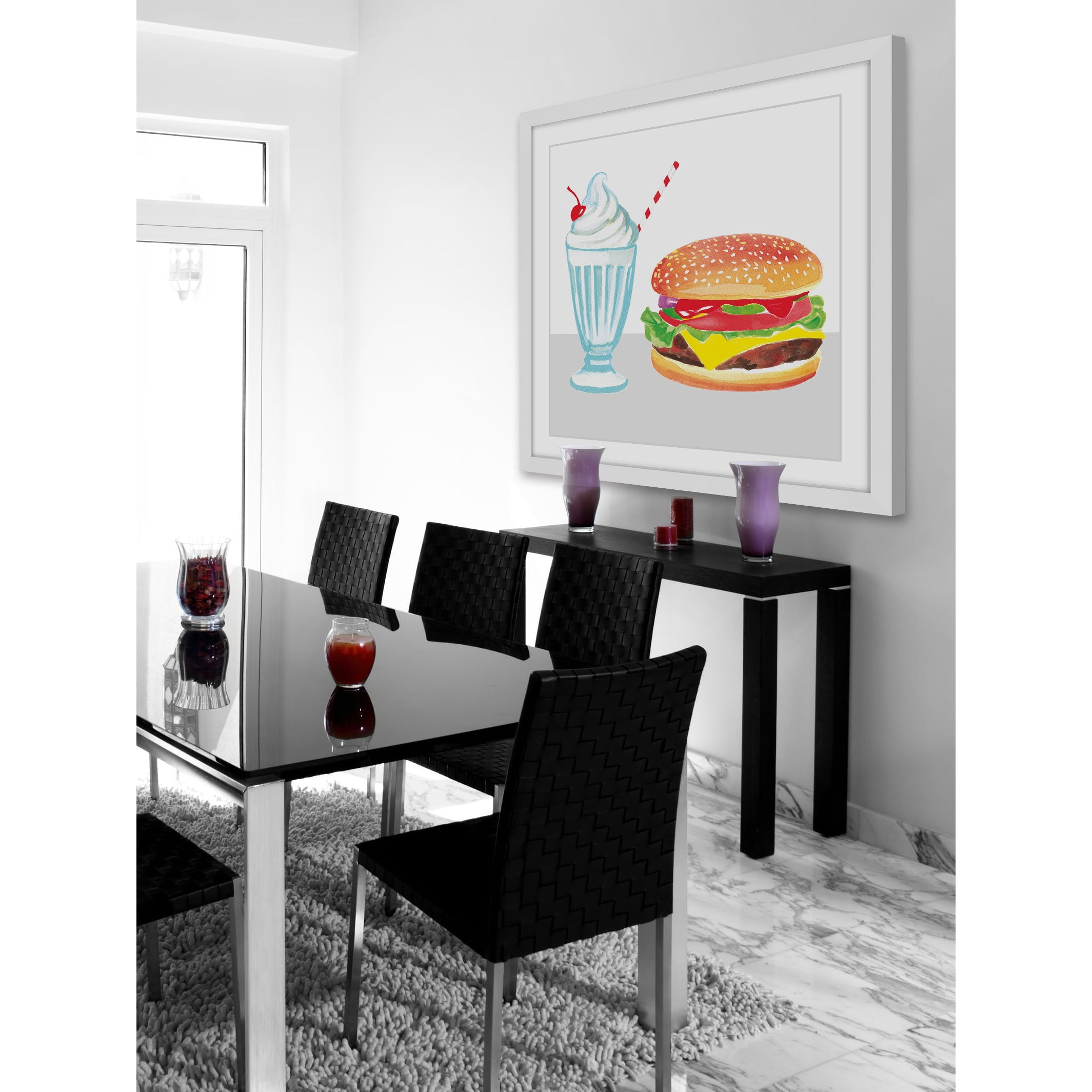 Marmont Hill "Burger & Shake" by Molly Rosner Framed Painting Art Print