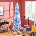 thumbnail image 2 of HOMCOM Snow Flocked Pencil Christmas Tree Slim Artificial Christmas Tree, 2 of 10