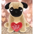 thumbnail image 4 of DolliBu I Love You Big Eyes Pug Dog Plush Stuffed Animal with Red Heart - 8 inches, 4 of 5