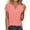 Pink, variant on Horkkom Womens Summer Tops Solid Color V Neck Short Sleeve Shirts Casual Loose T Shirts L