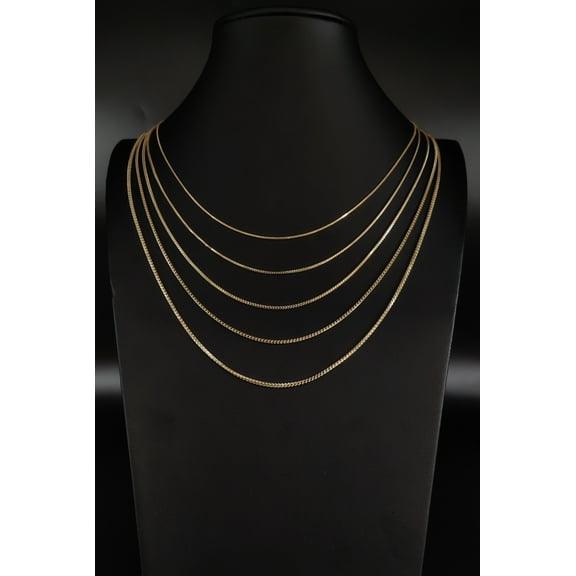 14K Real SOLID Gold Franco Chain Dainty Necklace , 16"-24" inch, 1mm - 1.6mm Real 14K Yellow Gold Franco Chain,14k Solid Gold Franco Chain (Width:1mm; Necklace length:16;)