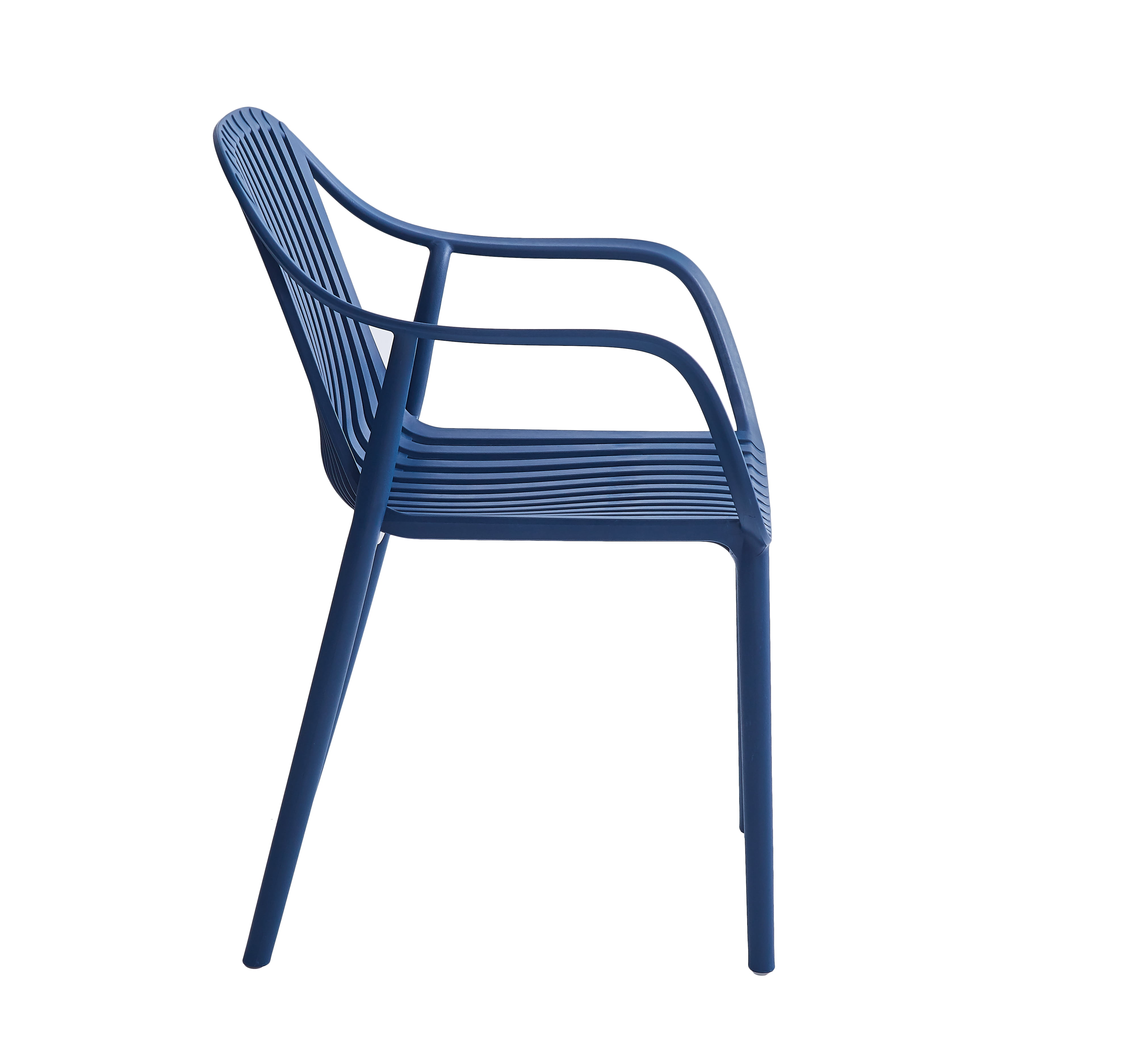 XDECO Stackable Dining Chairs Set, Breathable Modern Indoor/Outdoor Chair with Armrests & Backrest for Patios, Cafes,Home/Commercial Use, 250lbs Heavy Duty, Blue