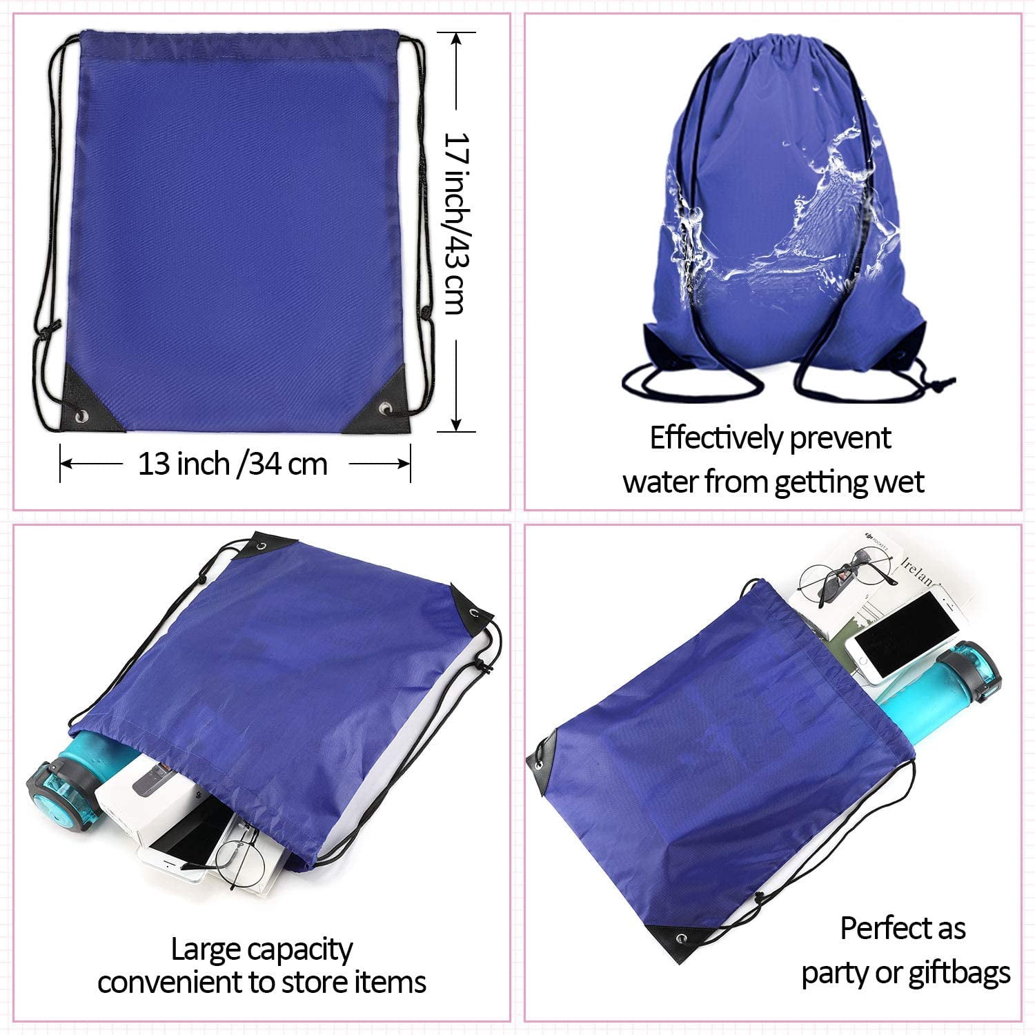 Polyester Drawstring Backpack Bulk 20 Pack Gym Sports Travel Bags Amazon.com | 20 Pcs Drawstring Bags,Bulk Draw String  main image 2