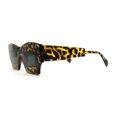 thumbnail image 4 of Womens Razor Blade Geometric Thick Horn Rim Temple Rectangle Sunglasses Tortoise Green, 4 of 4