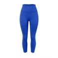 thumbnail image 3 of Hugcurve No Front Seam High Waisted Workout Leggings for Women Basic Yoga Pants Gym Athletic Tights Dark Blue M, 3 of 5