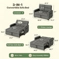 thumbnail image 3 of Lofka Pull Out Sofa Bed, 47.2" Convertible Sleeper Loveseat for Adults, Premium Linen Couch with Backrest for Living Room, Grey (500lbs Support), 3 of 13