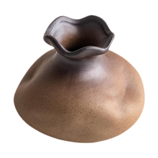 Jarrón de cerámica irregular, estante decorativo multiusos, adorno de escritorio, decoración de mesa para cafetería, restaurante, ligero. Estilo B