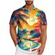 thumbnail image 1 of Mens Casual Manga Corta Botón Abajo Camisas Turndown Cuello Blusa de Impresión, Poliéster Ligero Top de la Moda para el Verano Al Aire Libre Y el Uso Diario, 1 of 6