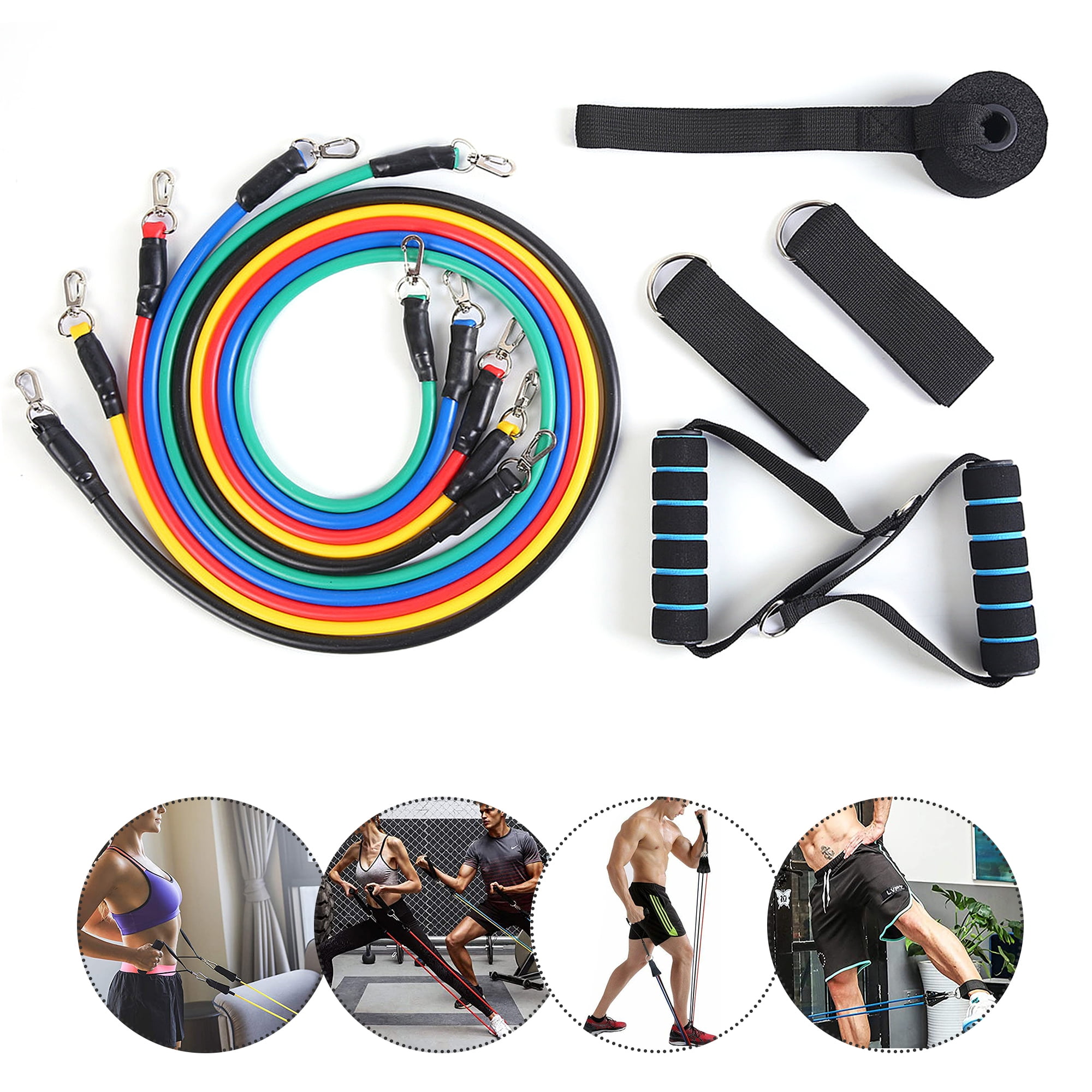 Details about   Resistance Bands Set Exercise Bands Door Anchor Legs Ankle Straps Home Workouts 