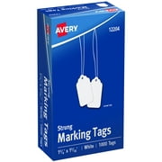 Avery Marking Tags, Strung, 1-3/4" x 1-3/32", 1,000 Tags (12204)