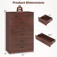 thumbnail image 3 of Gymax Commode à 7 Tiroirs Commode en Bois avec Poignées en Métal Rails de Guidage Espresso, 3 of 10