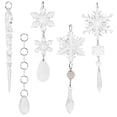thumbnail image 1 of 18 copos de nieve acrílicos colgantes para árbol de Navidad, carámbanos navideños, 1 of 7