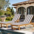 thumbnail image 2 of 2-Piece Outdoor Lounge Chair Cushion Set with Removable Water-Resistant Covers, High-Density Foam for Patio Furniture, Adjustable Straps – Gray and White Design, 2 of 9