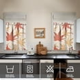 thumbnail image 4 of Golden Autumn Kitchen Curtains Set with Valance Fall Leaves Pattern Rustic Window Treatment, 4 of 6
