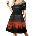thumbnail image 2 of Desert Landscape Dress Dark Clouds and Cactus Cute Dresses Spring Stylish Casual Dress Printed Clothing 4XL 5XL, 2 of 7