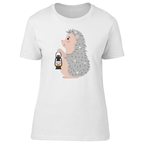 Cute Floral Spring Hedgehog Tee Women's -Image by Shutterstock