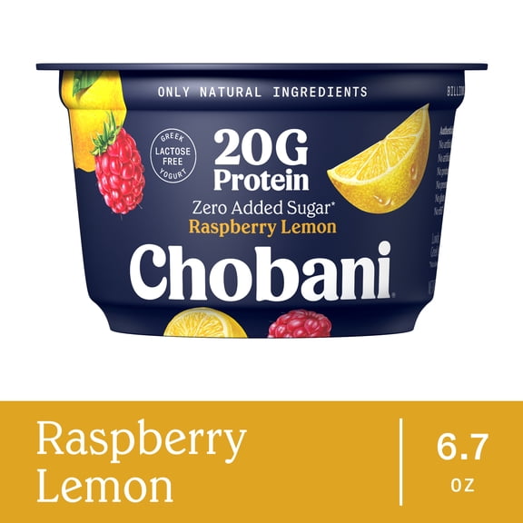 Chobani 20G Protein Low-Fat Greek Yogurt Raspberry Lemon 6.7oz Cup