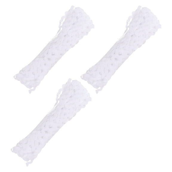 OATIPHO 3Pcs Wavy Trim Ribbon White Solid Polyester Decorative Garment Edging Lace Material
