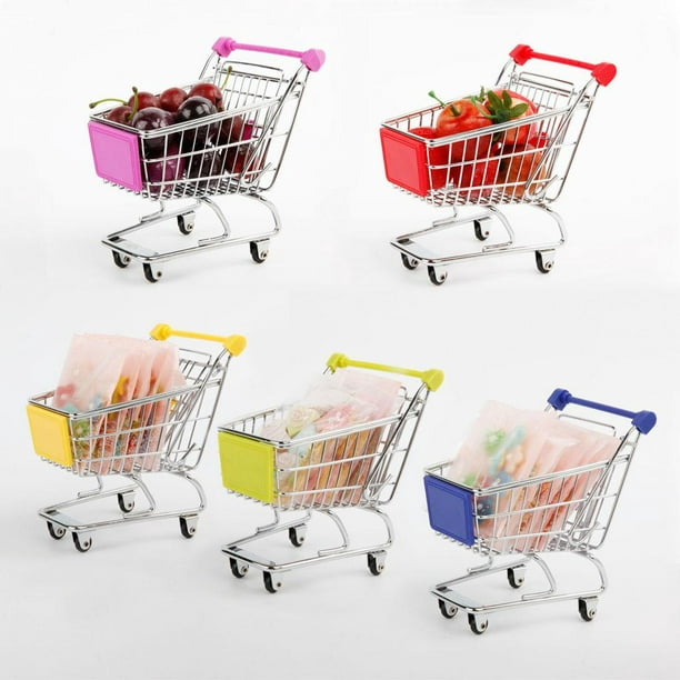 Kids Fashion Decorations Mini Cart Toy Children Shopping Trolley Play Set  Fruit Vegetables Handcart
