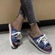 thumbnail image 5 of Amzcrzy Zapatos de mujer,Zapatos de mujer,Zapatillas de mujer, Zapatillas de verano con punta redonda para mujer, zapatos de playa de lona a la moda, sandalias planas informales con frenillo Sandalia, 5 of 9