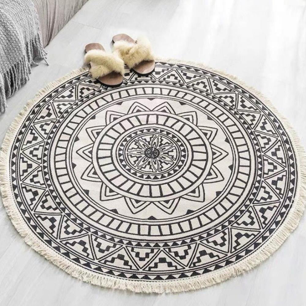  4' Round Tassels Carpet Glasses Wine Cheese Assortment Various  Type Cheese Wine Glasses Boho Circle Area Rugs for Playroom Nursery Living  Room Kids Bedroom Indoor Outdoor Home Decor : Home 
