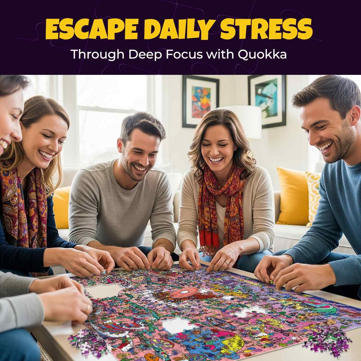 Quokka 1000 Piece Puzzle for Adult – Desert Whirl Jigsaw Puzzles with Hidden Secrets – Detailed Visual Puzzle Game