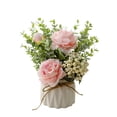 thumbnail image 2 of SPRING PARK Silk Artificial Rose Flower Potted Plant Wedding Home Party Decor, 2 of 7