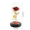 thumbnail image 3 of JWshufel LED Rose Lamp Glass Dome with Fairy Lights Romantic Illuminated Metallic Rose Display Night Light Centerpiece Gift for Couples Anniversary Birthday Home Decor Red 8.3x4.3x4.3in, 3 of 6