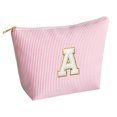 thumbnail image 4 of Sm:)e Personalized Initial Makeup Bag, Cosmetic Bag for Teen Girls and Women, Toiletry Bags for Travel Holiday Birthday,2 Pack (A, Pink), 4 of 9