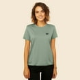 thumbnail image 3 of Dalix Butterfly Embroidered Cotton Relaxed Fit Short Sleeve Crewneck Tee Shirt Women in Sage XL X-Large, 3 of 5