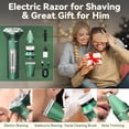 thumbnail image 5 of 4 in 1 Electric Razor for Men - Cordless Shaver Rotary for Shaving Face, Waterproof Wet Dry Razor with Nose Trimmer Sideburns Trimmer Face Cleaning Brush(Green), 5 of 8