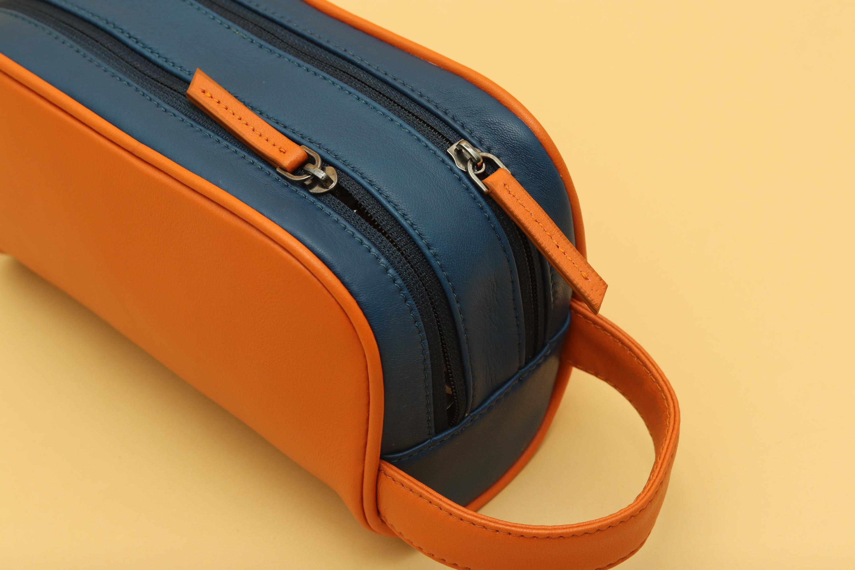 Luis - The Dopp Kit - 100% Genuine Leather - Travel Toiletry Kits Essentials Bag with 2 Compartments for Men & Women | Shaving Kit Organiser Make Up and Gadget Pouch - By Tortoise