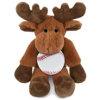 DolliBu Super Soft Long Leg Moose Stuffed Animal with Baseball Plush - Soft Huggable Moose, Playtime Plush Toy, Cute Wild Life Gift, Super Soft Plush Doll Animal Toy for Kids and Adults - 10.5 Inches