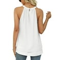 thumbnail image 4 of Aboser Summer Tank Tops for Women Flowy Loose Fit Shirts Casual Fashion Chiffon Halter Top Solid Color Sleeveless Tee Shirt Double Layer Blouses, 4 of 7