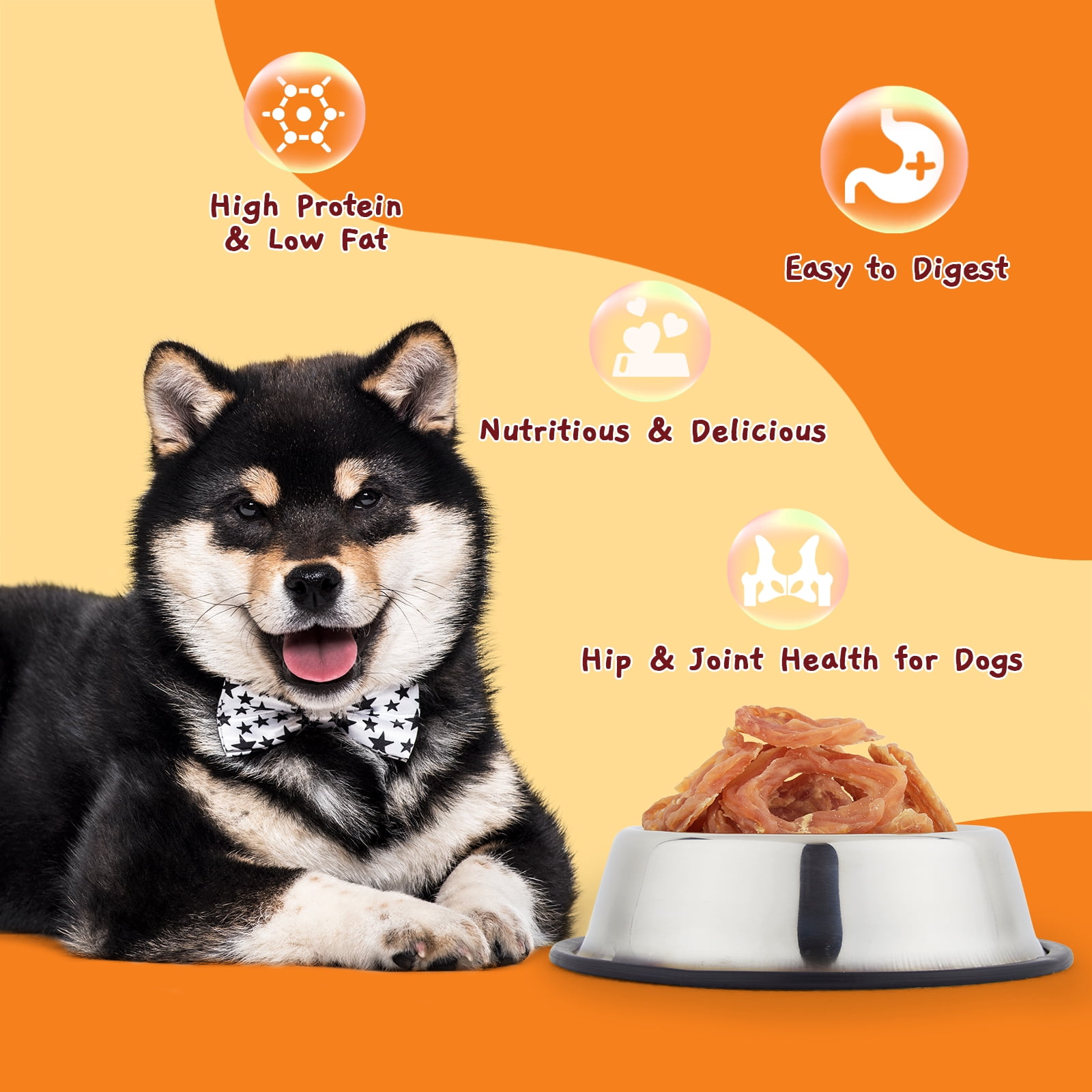 (5 pack) Jungle Calling Chicken Jerky Rings,Chewy Snacks Help Hip & Joint Health,Dog Treats